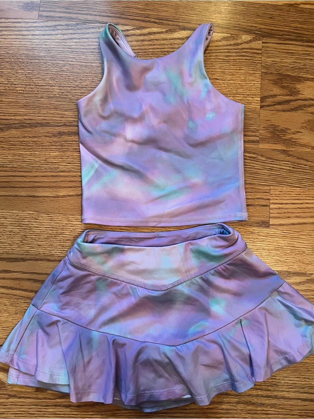 Kids Pastel Purple Tie-Dye Active Skort Set - All In Motion